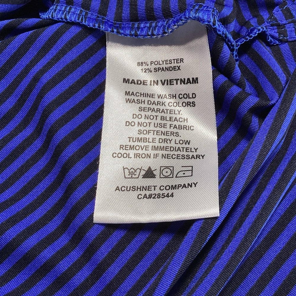 Men's Footjoy Short Sleeved Performance Striped Golf Polo Royal Blue / Black XL - Picture 7 of 10